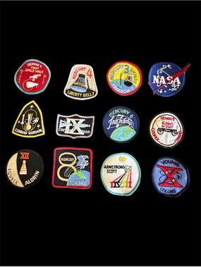 Space Moon NASA Aldrin Glenn Gordon Mercury Cloth Patches LOT of 12